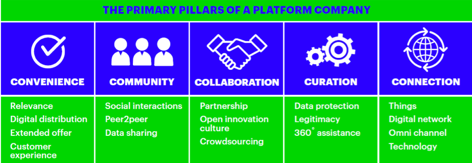 The primary pillars of a platform company